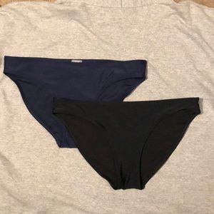 Aerie Bikini Bottoms Lot of 2 Medium EUC Navy Black